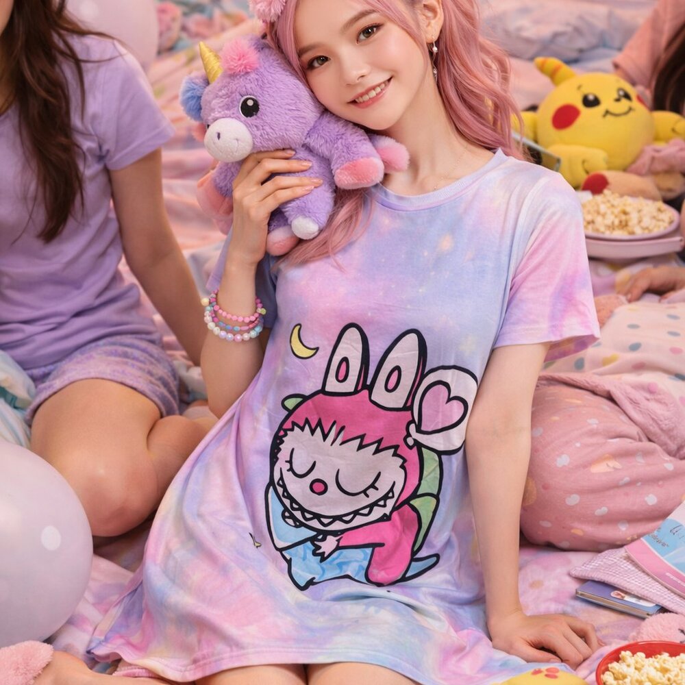 NWT Pastel Bunny T-Shirt Dress | Kawaii Sleep Dress | Slumber Party Pajamas